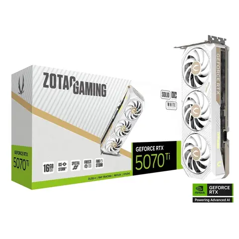 ZOTAC Gaming GeForce RTX 5070TI 16 Go Solid Core OC Édition Blanche