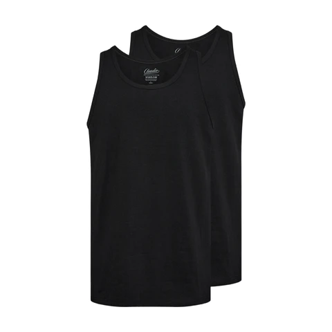 JBS Claudio 2er-Pack Baumwoll-Tanktops Schwarz XXL