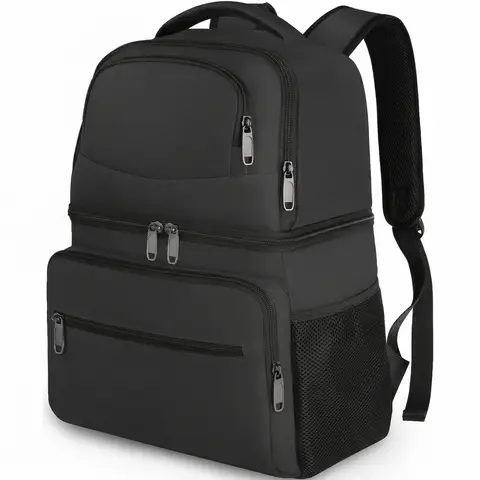 26Cans Insulated Cooler Backpack， Leakproof Double Layer Lunch Bag for Men Women， Beach Camping Hiking Gifts