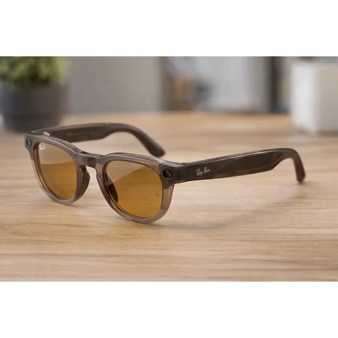 Ray-Ban Meta Headliner Glasses - Shiny Warm Stone - Transitions Saffron Yellow