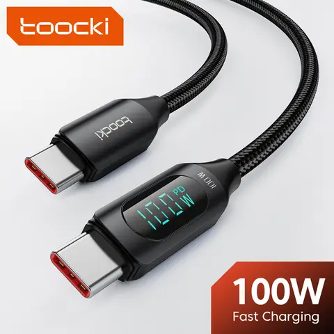 toocki USB C Cable 3.3ft 100W Fast Charging Cord with LED Display Compatible with iPhone 17 16 15 Pro Plus Pro Max Air, iPad Pro, Samsung Galaxy S24 S23, Switch, MacBook Air, Pixel