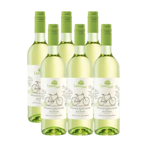 Landlust Weißburgunder & Rivaner BIO trockener Weißwein, 6x0,75L