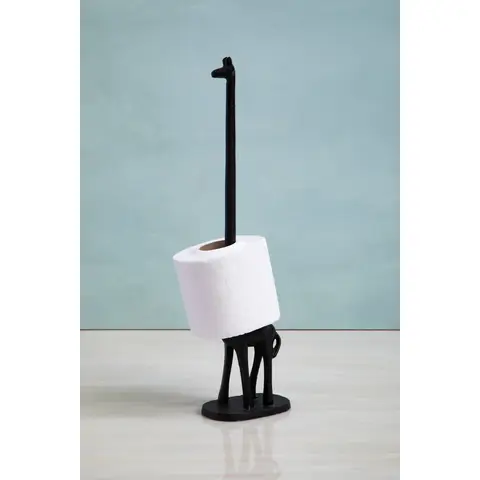 Maison by Premier Black Giraffe Toilet Roll Holder