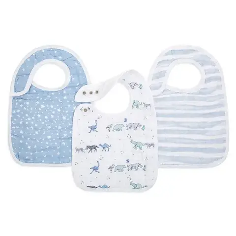 aden + anais™ Boutique Cotton Muslin Snap Bibs 3 Pack rising star