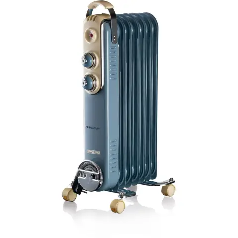 Vintage Heizkörper – 1500W – 7 Rippen – 3 Stufen – Blau