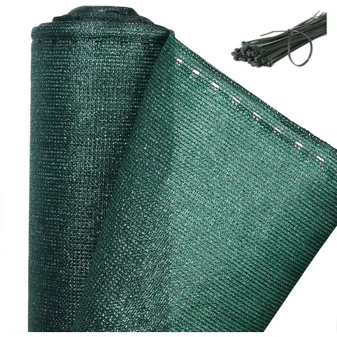 WOLTU Sichtschutz 1.8x10 m, Schattierungsnetz Schattierzaun aus HDPE-Gewebe 150 g/m², UV-beständig, Wind- und Wetterschutz für Garten, Balkon, mit Kabelbindern, Grün