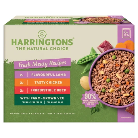 Harringtons Fresh Meaty Recipes with Farm-Grown Veg for Adult Dogs 6 x 400g