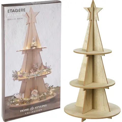 ETAGERE XMAS TREE WOOD 29X60CM