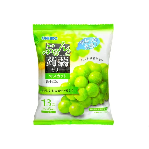 Orihiro Konjac Jelly Muscat Grape Flavor 120g (6-Pack, 20g Each)