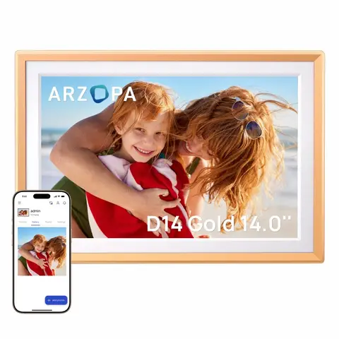 ARZOPA D14 Gold Digital Photo Frame 14 inch