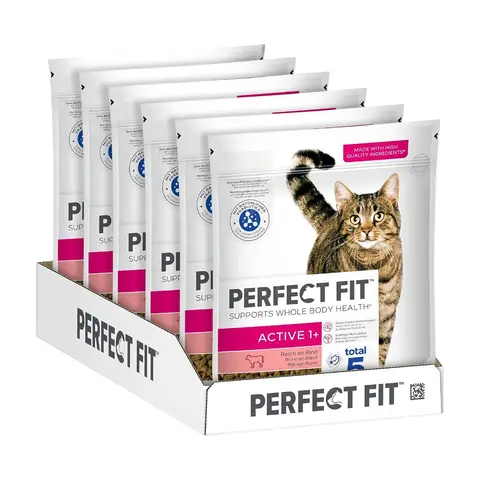 PERFECT FIT™ Katze Beutel Active 1+ mit Rind 6 x 750g