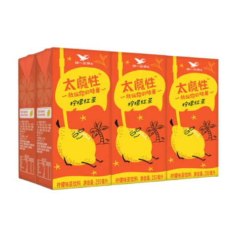 【durstlöschend】Uni-President Zitronen-Schwarztee 250 ml*6 Flaschen