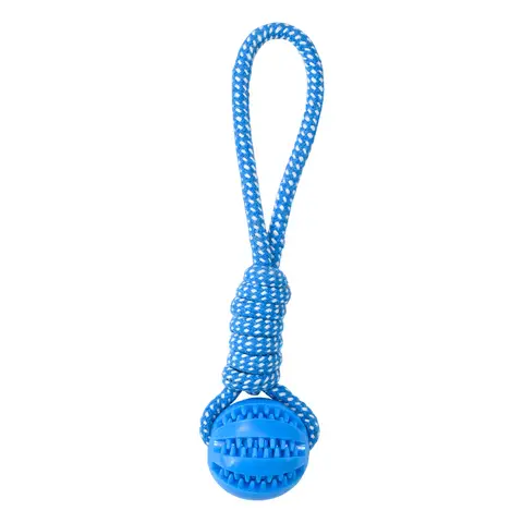 Blinkit Hand-Pulled 7-Ring Treat Dispensing Ball, Interactive TPR and Cotton Toy for Dogs, Training and IQ Development (Round)