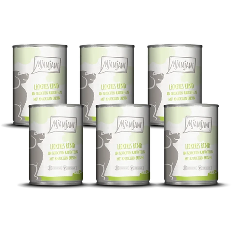 MjaMjaM Leckeres Rind an gekochten Kartoffeln mit knackigen Erbsen 6 x 400 g