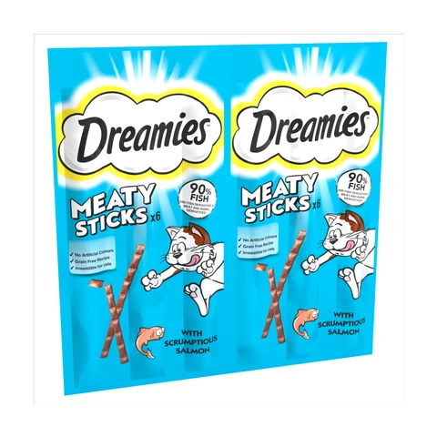 Dreamies Meaty Sticks Adult Cat Treats with Scrumptious Salmon 30g