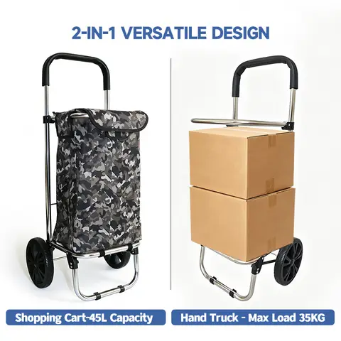 Strong bird 2026 New European Bestseller | Stainless Steel Folding Shopping Trolley， Elderly-Friendly Grocery Cart with Large Capacity & Ergonomic Handle， Foldable & Heavy-Duty for Daily Shopping & Easy Storage, New Year Sale , Top gift picks