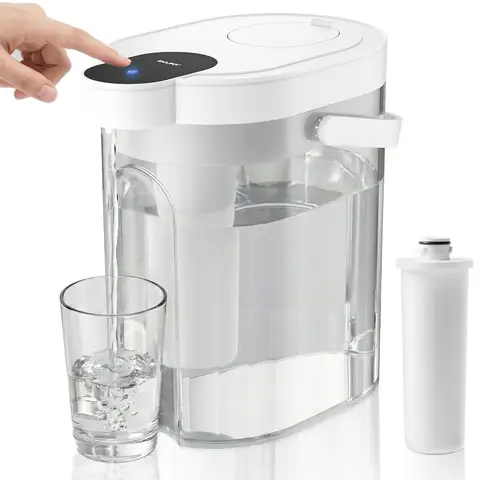 ROUNY Douchette d'eau portable, filtre à eau rechargeable de bureau 4 L avec filtre UF, débit rapide, durée de vie du filtre 300 L, pour la maison et l'extérieur, Pure 1