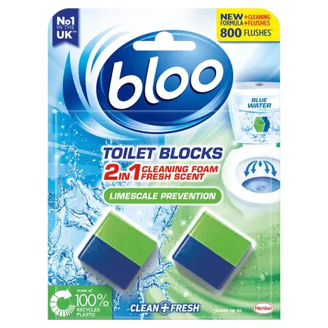 Bloo Toilet Rim Blocks Limescale Prevention, 2 Packs