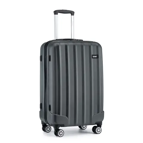 28" Large ABS Hard Shell Suitcase, Lightweight 4-Wheel Check-in Hold Luggage with Combination Lock (Grey)