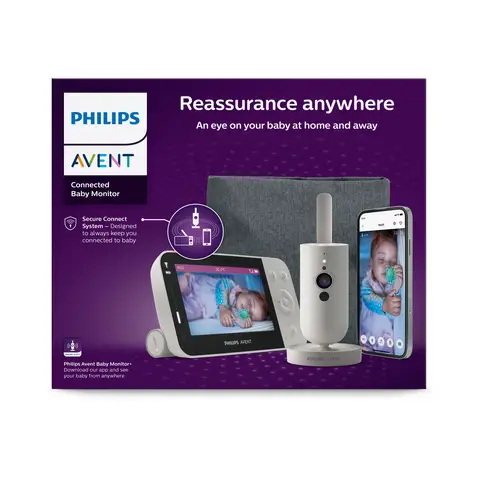 Philips Avent Babyfon mit Kamera - Seidene Weiß - 400 Meter Reichweite - Wifi - SCD953/26