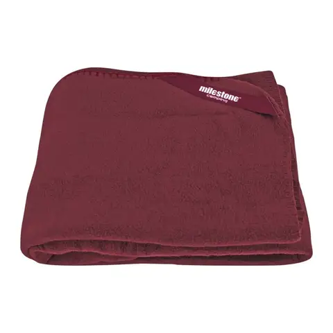 Milestone Camping Thermal Blanket Fleece 200GSM Burgundy 120x150cm