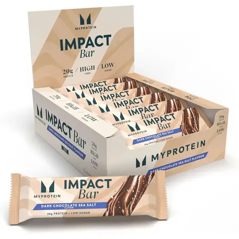 MyProtein Impact Protein Nutrition Bar Dark Chocolate Sea Salt Flavour - 12 x 64g