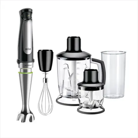 Braun MultiQuick 7 Hand Blender, ActiveBlade System, EasyClick Plus, Splash Control, Black, MQ7045
