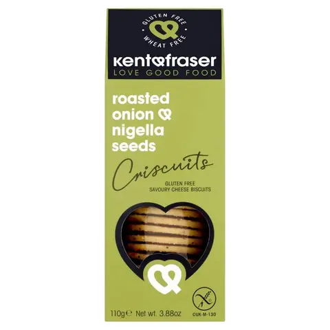 Kent & Fraser Roasted Onion & Nigella Seed Cheese Biscuits 110g