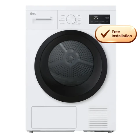 LG RHA1008NWK 8kg Heat Pump Tumble Dryer, White, A Rated