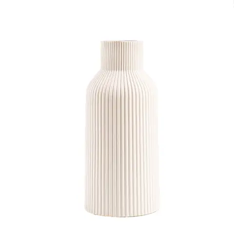 1pc/20.5cm/8in Vase for Pampas Grass, Ceramic Vase, White, Matt, Round, Modern Design, Boho Style for Decoration, Aesthetic, Flower Vase for Living Room, Bedroom Decoration, Simple Nordic Style