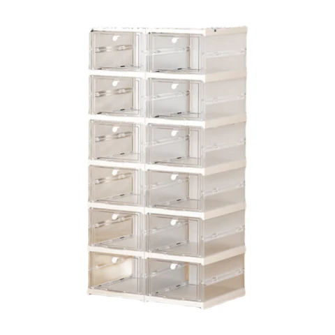 J.ZAO 1 Reihe 6 - Fächer - Schuhkarton Einbau Schuhschrank Faltbarer Schuhschrank