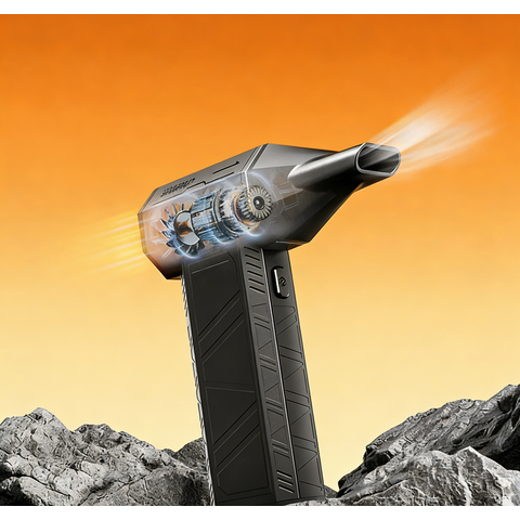 Easywox compressed air duster, 130,000 RPM high-speed brushless motor, 180g strong wind pressure, 3000mAh battery, up to 100 minutes of battery life, mini portable design, black