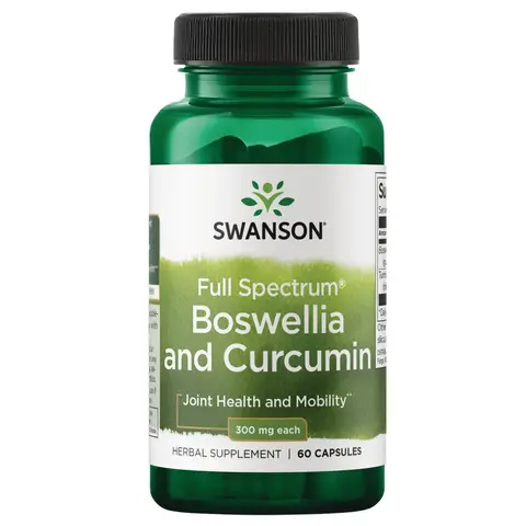 Swanson Full Spectrum Boswellia + Curcumin Joint Inflammation Capsules - 60 Capsules
