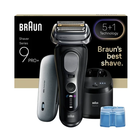 Braun Series 9 PRO+ Electric Shaver, 5+1 Ultra Thin Precision Blades, Pro SensoAdapt, Up to 60 min, 6in1 SmartCare Center, Wet & Dry Razor for Men, 9670CC, Black