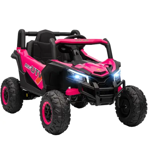 AIYAPLAY 12V Kids Ride On Car, Electric Car for Kids UTV with Remote Control, Slow Start, Suspension System, LED Lights, Musi