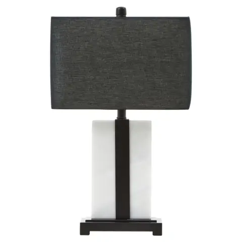 Elvie Black and White Marble Table Lamp