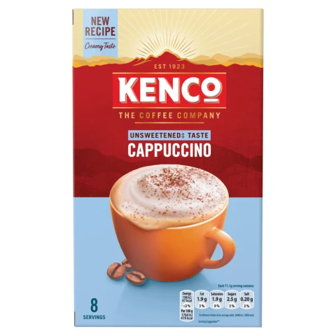 Kenco Instant Cappucino Unsweeted 8 X 11.1G