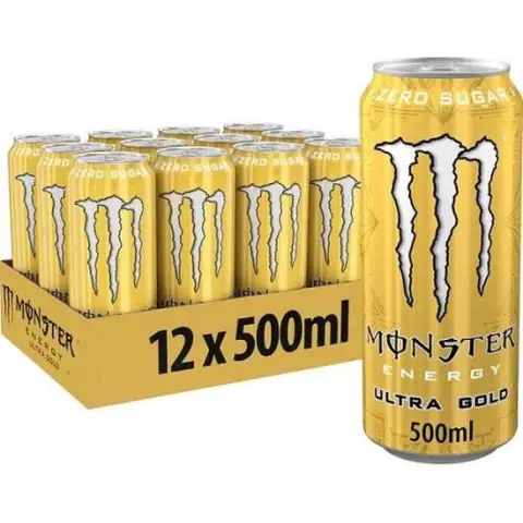 MONSTER Energy Ultra Gold Zero Sugar 500mlx12 [€1.8 deposit] Pineapple