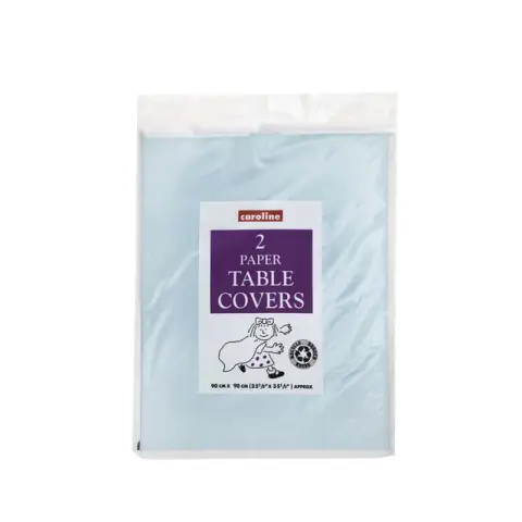 90cm Square Paper Tablecover Light Blue