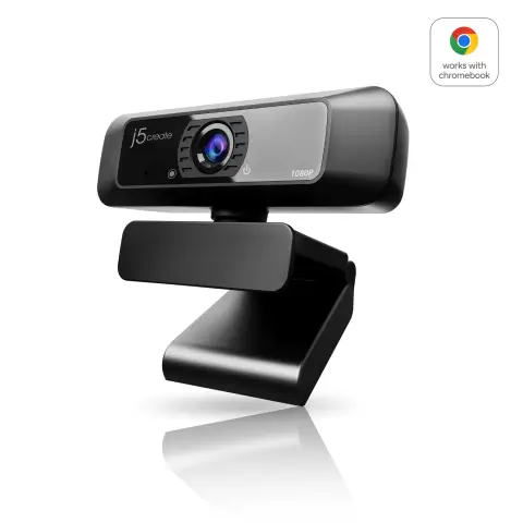 j5create JVCU100 USB™ HD Webcam with 360° Rotation, 1080p Video Capture Resolution, Black