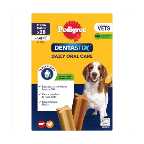 Pedigree Dentastix Daily Oral Care 10-25g 28 Sticks 4 x 180g (720g)