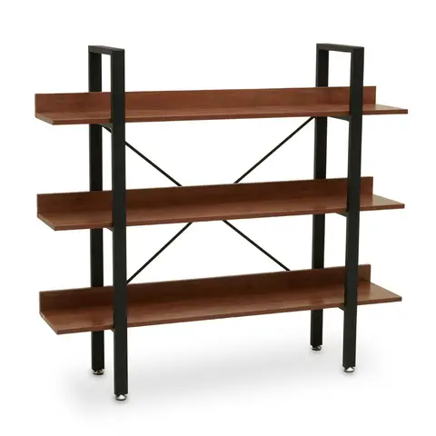 Interiors by Premier Bookcase Laxton 3 Shelves Walnut/Black Short