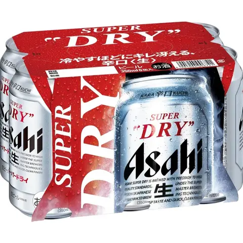 Asahi Super Dry Beer Japan Import 6x350ml Can