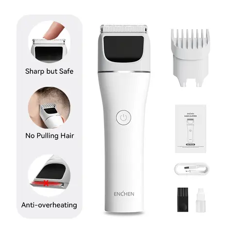 ENCHEN White Boost 2 Professional Cordless Electric Hair Clipper Fast Type-C Charging Hair Trimmer For Men Adult,1pc
