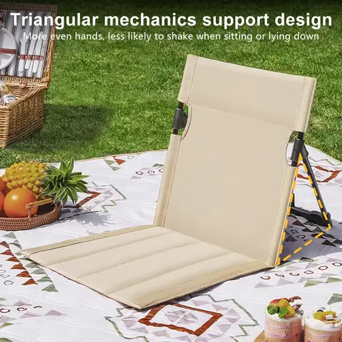 Huacan Camping portable folding chair, floor mat, lawn chair, outdoor folding beach garden lounge chair, tent, leisure chair, 1 piece
