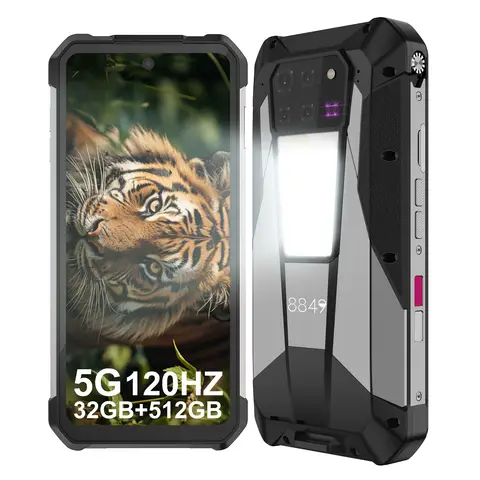 Unihertz Tank 3 Pro 5G Rugged Projector Phone with 23800mAh Battery 32GB+512GB, 6.79inch Android 14 Dual SIM Smartphones Unbreakable, Main Camera 200MP/Camping Lamp/OTG No Charger