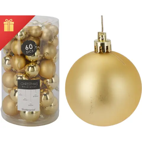 Koopman Kerstballen Set 60st Goud