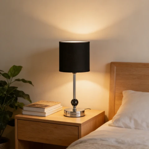 Maison by Premier Table Lamp Evaine Black/Chrome H:35cm