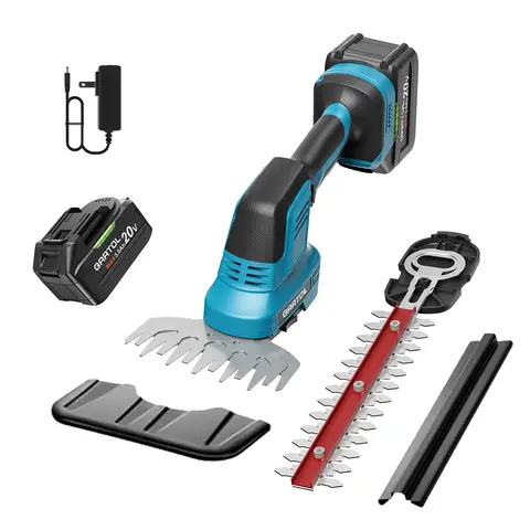 GARTOL 12'' Cordless Hedge Trimmer 2-in-1 with 3000mAh Battery & Charger – Electric Grass Shears, Fast Blade Change, Compatible with 18V Makita
