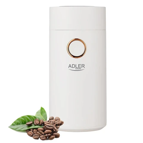 ADLER AD 4446wg Elektrische Kaffeemühle 75 Gramm 1 Einheit Weiß Sicherheitsverriegelung Metall-Kaffeebehälter